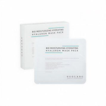 Usolab Bio Moisturizing Hydrating Hyaluron Mask Pack - Тканинна маска для обличчя з гіалуроновою кислотою та пептидами 30 мл (1шт) 212 фото