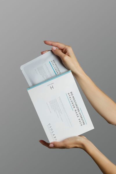 Usolab Bio Moisturizing Hydrating Hyaluron Mask Pack - Тканинна маска для обличчя з гіалуроновою кислотою та пептидами 30 мл (1шт) 212 фото