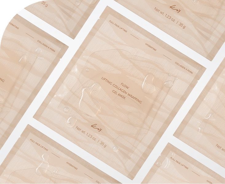 Koy Flow Lifting Collagen Wrapping Gel Mask - Гидрогелевая маска с коллагеном и пептидами, 35г (1шт) 322 фото
